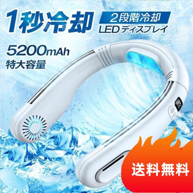 首掛け扇風機 首かけ扇風機 扇風機 冷却プレート付き ネッククーラー 首掛けエアコン 2段階冷却 羽根なし 冷感 ネックファン 携帯扇風機