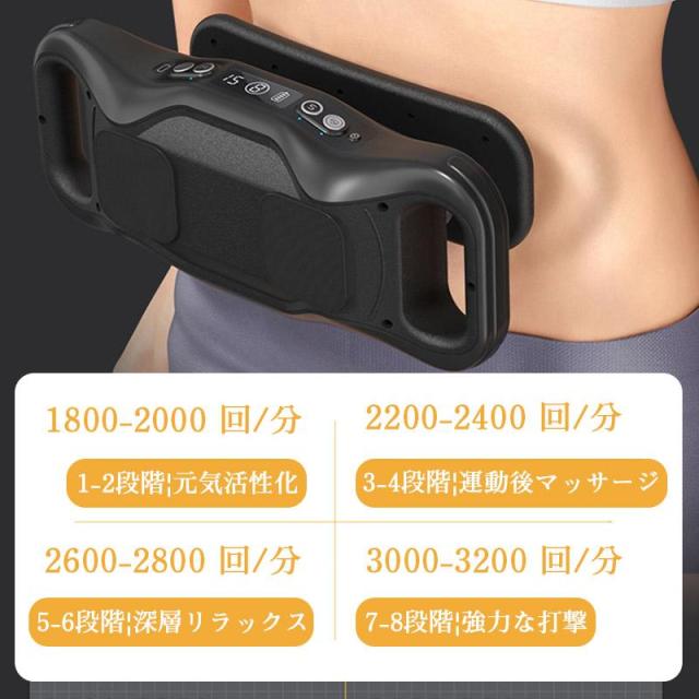 筋膜ビート 電気マッサージ機 充電式 コードレス 高周波振動 8段階パルスマッサージ 8段階調節 アタッチメント3 つ付き 6種類モード 多部位対応_7