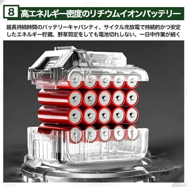 草刈機 充電式 電動草刈機 草刈り機 9インチ マキタバッテリー互換 ブラシレスモーター 刈払機 替刃付き コードレス 多機能 刈払機 枝切り 軽量 芝刈り機 2025 2026_12