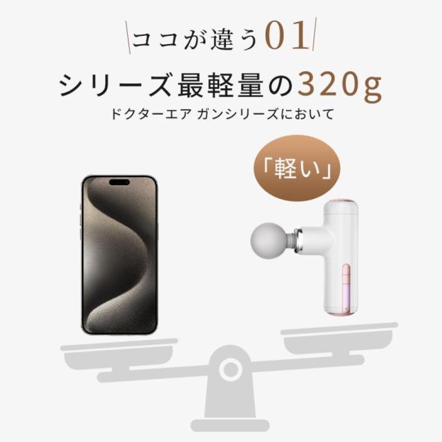 マッサージガン 筋膜リリース ガン マッサージ機 3200rpm 5段階振動 強力振動 5種類アタッチメント 320g超軽量 静音 12時間連続使用_7