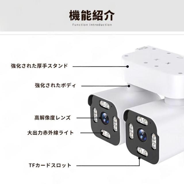 防犯カメラ 屋外 家庭用 1000万画素 wifi 広角 デュアル IP66 屋外カメラ パンチルト 監視カメラ モーショントラッキング 工事不要 防水防塵 音声通話 高性能