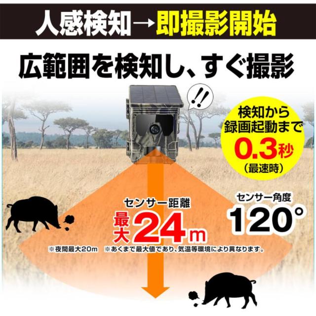 防犯カメラ トレイルカメラ 4K 5000万画素 ソーラー 高画質 室内 屋外_4