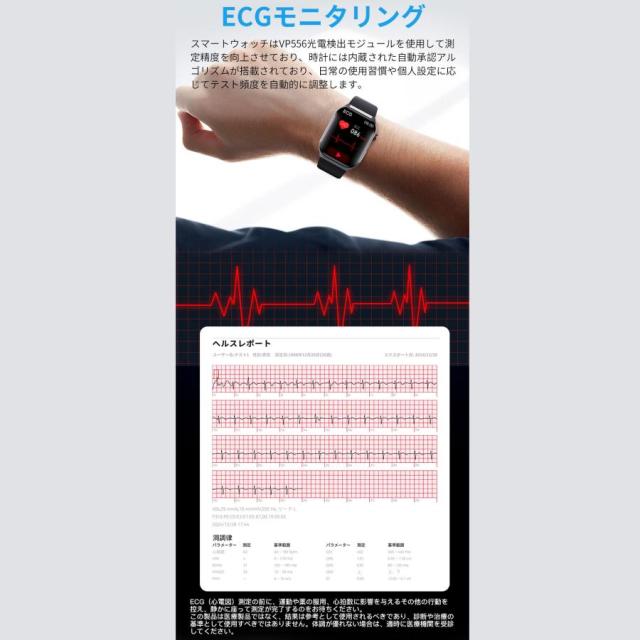 2025最新 スマートウォッチ 医療レベル 血圧 心拍数血液成分 体組成分析 通話機能 ECG心電図 血中脂質 尿酸 血中酸素 体温 日本製センサー SOS緊急連絡 ギフト_4