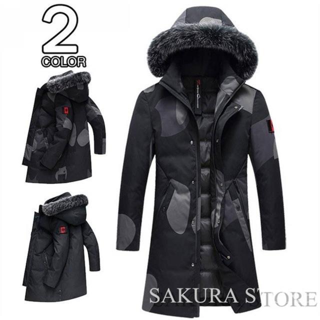 クーポン対象 年末セール ダウンコート メンズ アウター コート ロングコート 防寒着 厚手コート フード付き 冬物 防風 アウトドア 秋冬 撥水 送料無料 クリスマスギフト ギフトに最適