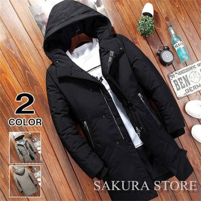 クーポン対象 年末セール ダウンコート メンズ 防寒着 アウター コート ロングコート スリム 秋冬 冬服 暖かい 40代ファッション 50代 送料無料 クリスマスギフト ギフトに最適