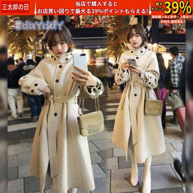 クーポン対象 年末セール レディース ステンカラートレンチコート らしゃ ウール スプリングコート トレンチコート ダブル ロング丈 高品質 コート 通勤 アウター ロング丈レディース 送料無料 クリスマスギフト ギフトに最適
