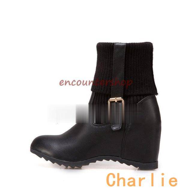 クーポン対象 年末セール ショートブーツ レディース ウェッジソールシューズ厚底 6ｃｍインヒールブーツ ブーツストレッチ エレガント 美脚ブーツ 通勤 お出かけ 大きいサイズ~26.5cm 送料無料 クリスマスギフト ギフトに最適