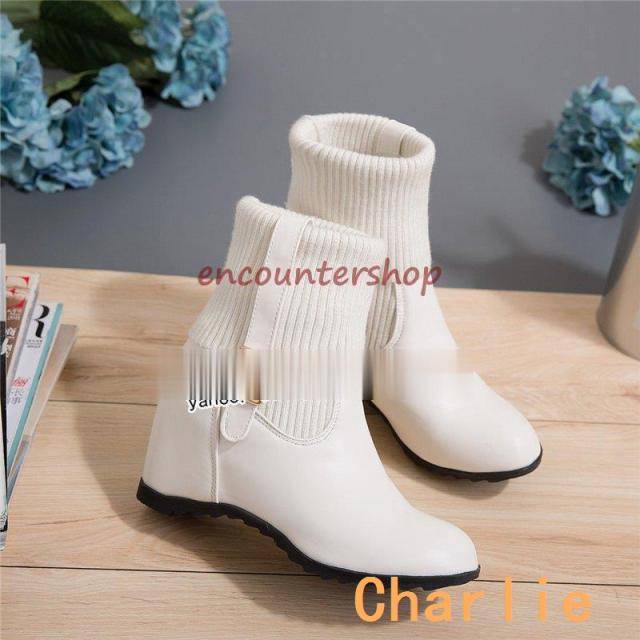 クーポン対象 年末セール ショートブーツ レディース ウェッジソールシューズ厚底 6ｃｍインヒールブーツ ブーツストレッチ エレガント 美脚ブーツ 通勤 お出かけ 大きいサイズ~26.5cm 送料無料 クリスマスギフト ギフトに最適