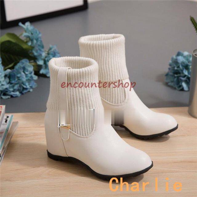 クーポン対象 年末セール ショートブーツ レディース ウェッジソールシューズ厚底 6ｃｍインヒールブーツ ブーツストレッチ エレガント 美脚ブーツ 通勤 お出かけ 大きいサイズ~26.5cm 送料無料 クリスマスギフト ギフトに最適