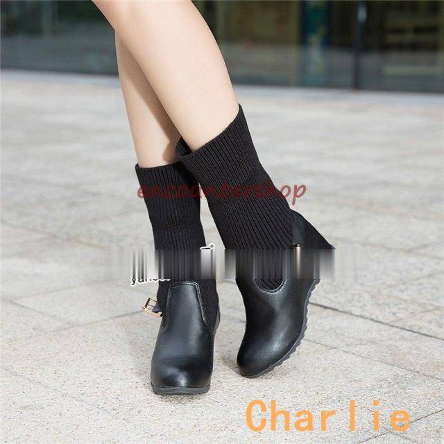 クーポン対象 年末セール ショートブーツ レディース ウェッジソールシューズ厚底 6ｃｍインヒールブーツ ブーツストレッチ エレガント 美脚ブーツ 通勤 お出かけ 大きいサイズ~26.5cm 送料無料 クリスマスギフト ギフトに最適