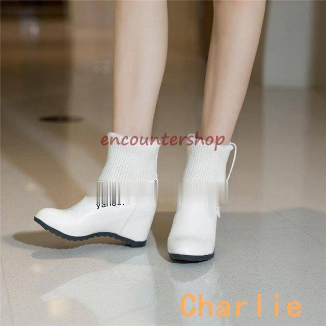 クーポン対象 年末セール ショートブーツ レディース ウェッジソールシューズ厚底 6ｃｍインヒールブーツ ブーツストレッチ エレガント 美脚ブーツ 通勤 お出かけ 大きいサイズ~26.5cm 送料無料 クリスマスギフト ギフトに最適