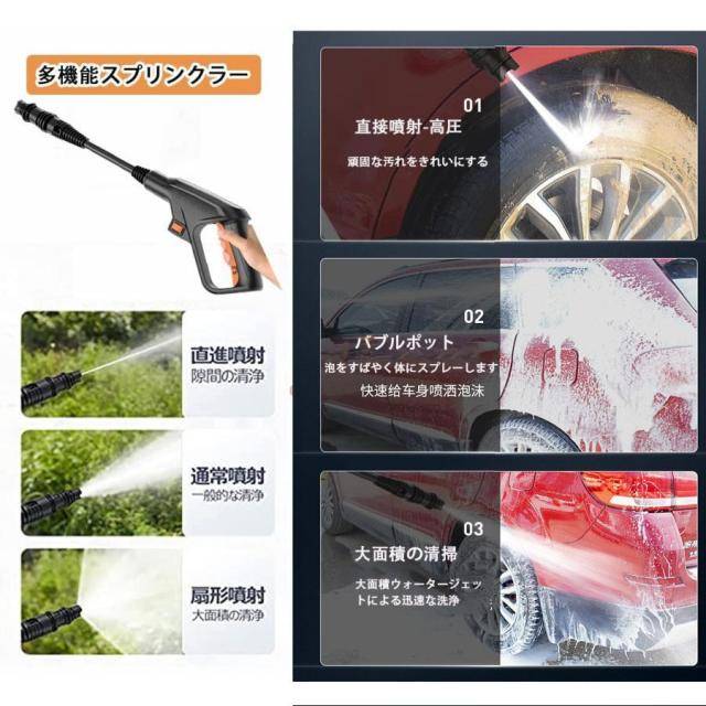 クーポン対象 年末セール 高圧洗浄機 2024 充電式 コードレス 8.0MPa 水道直結 自吸タイプ バッテリー併用 洗車 強力噴射 高水圧 業務用 家庭用 大掃除 掃除 消毒 送料無料 クリスマスギフト ギフトに最適