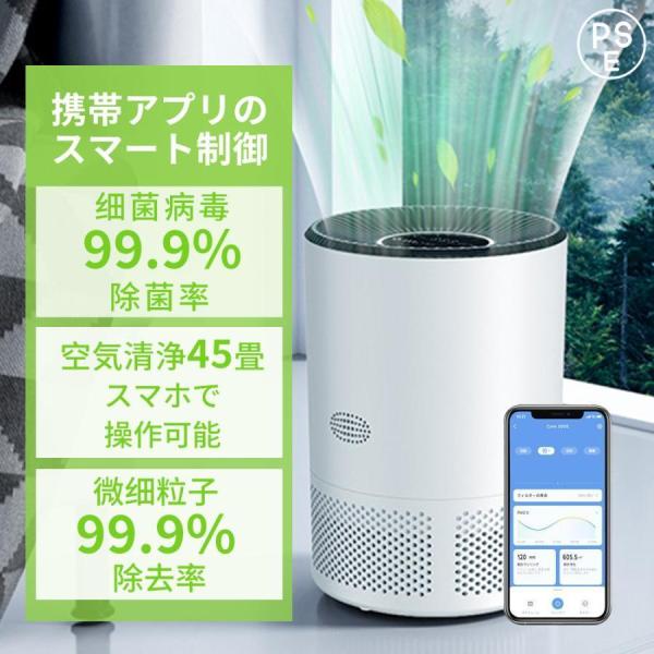 2025 新作 空気清浄機 除菌 小型 軽量 花粉対策 節電 三段調整 お手入れ簡単 静音 ペット 花粉 ホコリ 脱臭 空気清浄 おすすめ プラズマクラスター 45畳 脱臭機