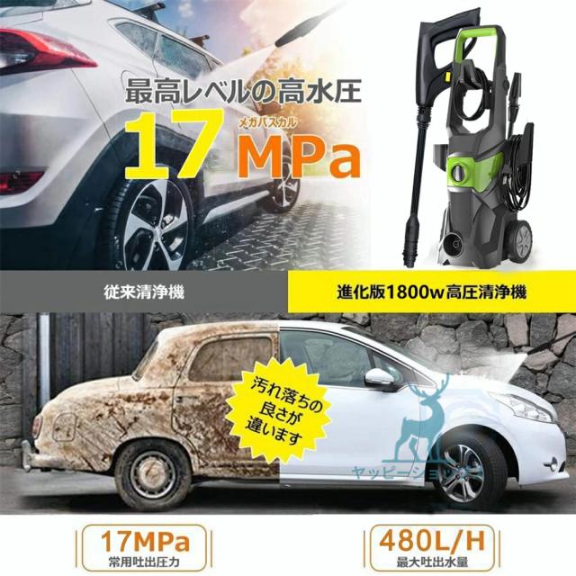 新登場強化版 高圧洗浄機 自吸タイプ 高水圧 1800W 最大吐出圧力