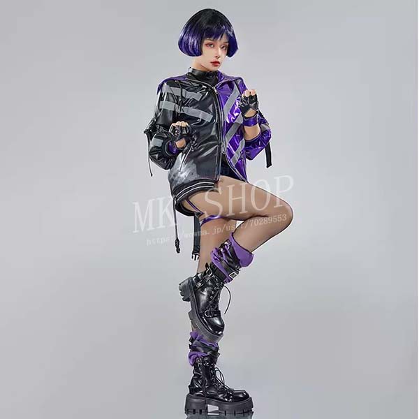 送料無料 鉄拳8 Tekken 8 風 Reina コスプレ 衣装 ウィッグ 靴 コスチューム 演出服 アニメ ゲーム ハロウィン cosplay 変装_2