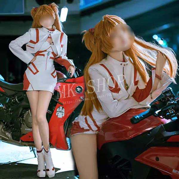 新世紀エヴァンゲリオンEVA 風 惣流・アスカ・ラングレー コスプレ 衣装 日常服 機関車の服 2種類の着こなし ハロウィン 変装 仮装 コスチューム 演出服 アニメ ゲーム ハロウィン cosplay 変装_2