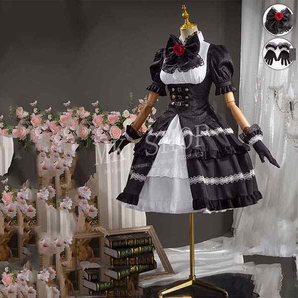 送料無料 デートア ライブ 風 時崎 狂三 コスプレ 高品質 衣装 ウィッグ ハロウィン 変装 仮装 コスチューム 演出服 アニメ ゲーム_1