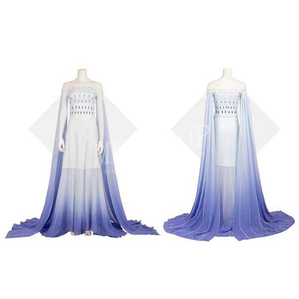 送料無料 アナと雪の女王 エルサ コスプレ 衣装 Elsa 姫様 ドレス 演出服 マント付き ワンピース レディー ス ウィッグ 大人サイズ エレガント 文化 祭 学園祭 ハロウェイン_2