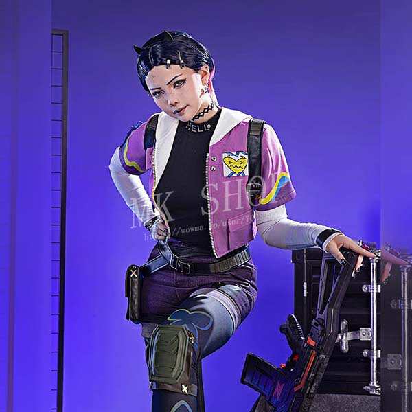 送料無料 VALORANT ヴァロラント風 クローヴ Clove コスプレ 衣装 ウィッグ 靴 リュックサック ハロウィンcosplay イベント パーティー コスチューム 変装_1