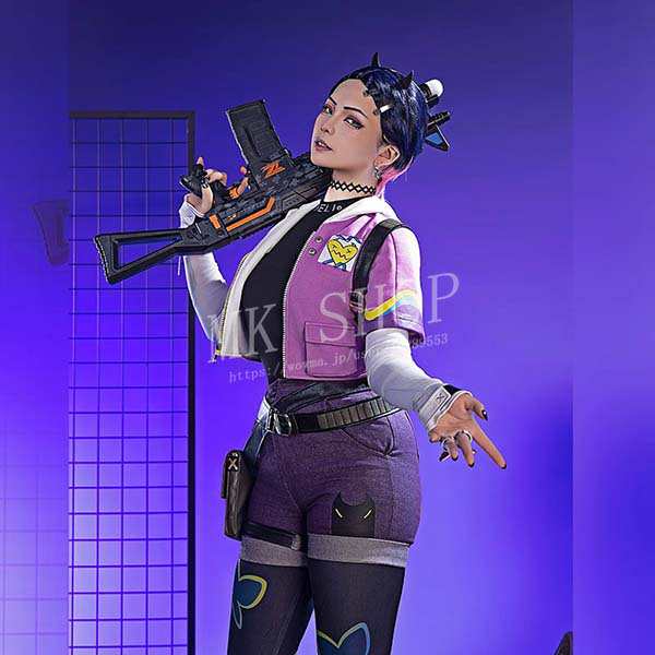 送料無料 VALORANT ヴァロラント風 クローヴ Clove コスプレ 衣装 ウィッグ 靴 リュックサック ハロウィンcosplay イベント パーティー コスチューム 変装_2