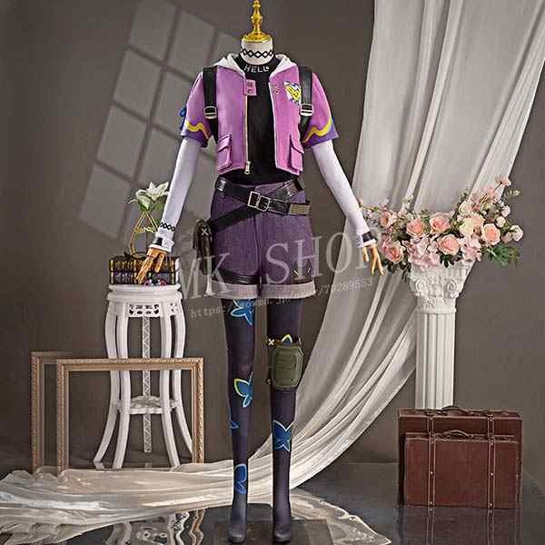 送料無料 VALORANT ヴァロラント風 クローヴ Clove コスプレ 衣装 ウィッグ 靴 リュックサック ハロウィンcosplay イベント パーティー コスチューム 変装_3