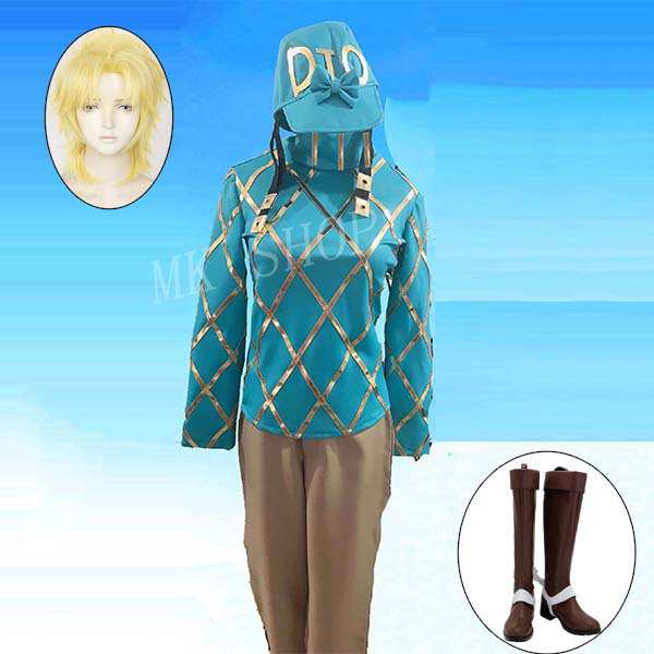 送料無料 ジョジョの奇妙な冒険 Part7 ディエゴ ブランドー コスプレ 衣装 ウィッグ 靴 男女兼用 コスチューム cosplay イベント 演出服 アニメ変装 仮装 ハロウィン