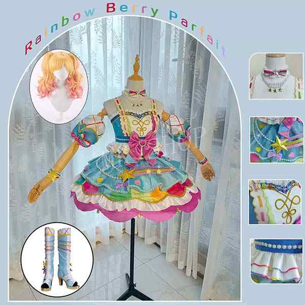 送料無料 アイカツオンパレード 風 虹野 ゆめ コスプレ 衣装 ウィッグcos靴 ハロウィンコスチューム イベント 忘年会 変装仮装 文化祭 余興はぜひ