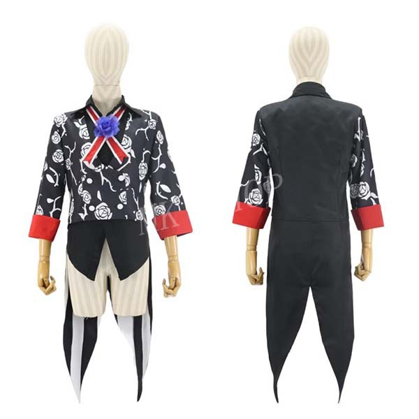 送料無料 悪魔執事と黒い猫 風 アモン リード コスプレ衣装 ウィッグ 男女兼用 演出服 アニメ ゲーム ハロウィン cosplay 変装_3