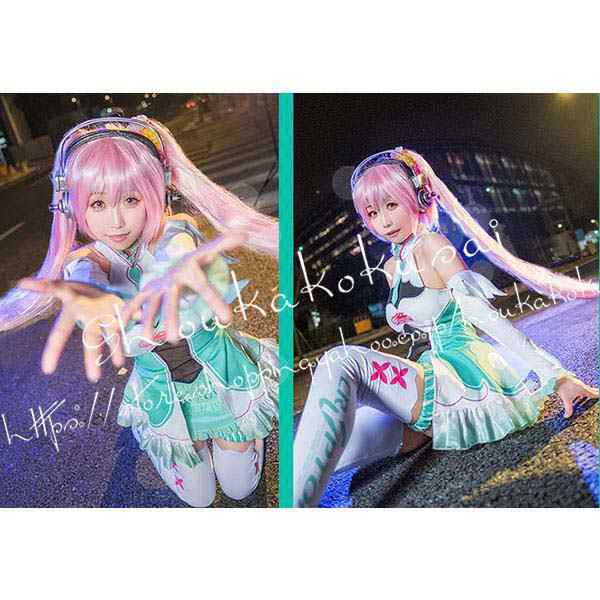 送料無料 初音ミク 風 vocaloid はつね ミク レーシング コスプレ衣装 ウィッグ ワンピース cosplay 変装 仮装 コスチューム 撮影 祭り_3
