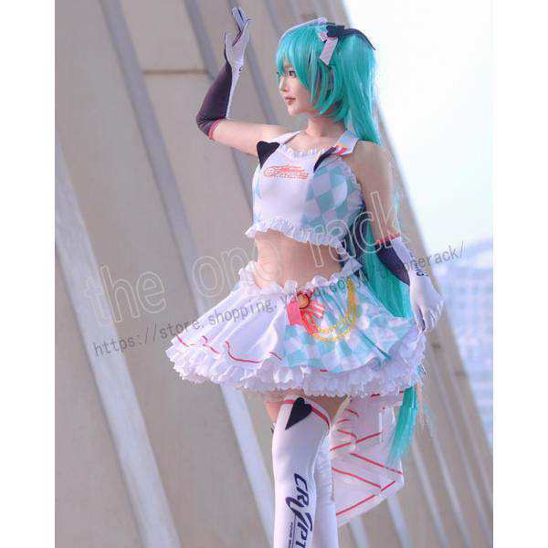 送料無料 VOCALOID 初音 ミク レーシングミク Racing Miku コスプレ衣装 ウィッグ cos靴 コスチューム 演出服 変装 仮装 ハロウィン イベント_2