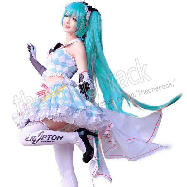 送料無料 VOCALOID 初音 ミク レーシングミク Racing Miku コスプレ衣装 ウィッグ cos靴 コスチューム 演出服 変装 仮装 ハロウィン イベント_4