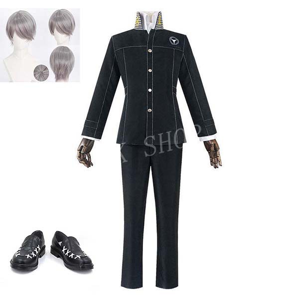 送料無料 ペルソナ4 風 鳴上悠 Yu Narukami 八十神高制服 コスプレ衣装 ウィッグ 靴 cosplay ハロウィン 演出服 変装