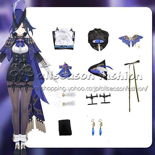 送料無料◆原神 げんしん 風 クロリンデ Clorinde コスプレ衣装 ウィッグ 靴 コスチューム cosplay イベント 演出服 アニメ変装 仮装_5