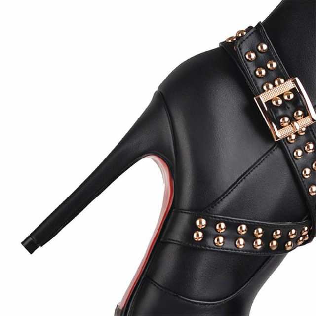 ロングブーツ 22cm?26.5cm 防寒ブーツ シューズ 大きいサイズ ピンヒールブーツ レディース長靴 ハイヒール 裏起毛 美脚 ジョッキーブーツ 疲れない