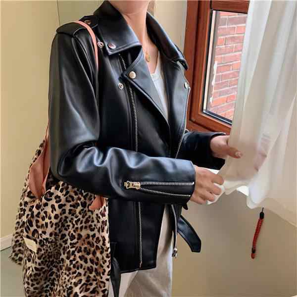 ライダース ジャケット レディース 黒 革ジャン 女性 ライダースジャケット カジュアル バイク 冬 ブラック ジャケット アウター シングル 春ジャケット