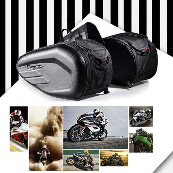 バイクサイドバッグ汎用スクーターサイドバッグセット左右セット防水性耐久性収納バイクバッグオックスフォードツーリング旅用ブラック大容量