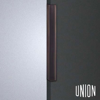 【送料無料】【union】【掘込】【建築用ドアハンドル】ユニオン　フラッシュドア専用　引戸用　掘り込みハンドル　ブラス　硫化イブシダークブロンズ　長さ400mm 対応ドア厚34〜36mm　【フラッシュドア】