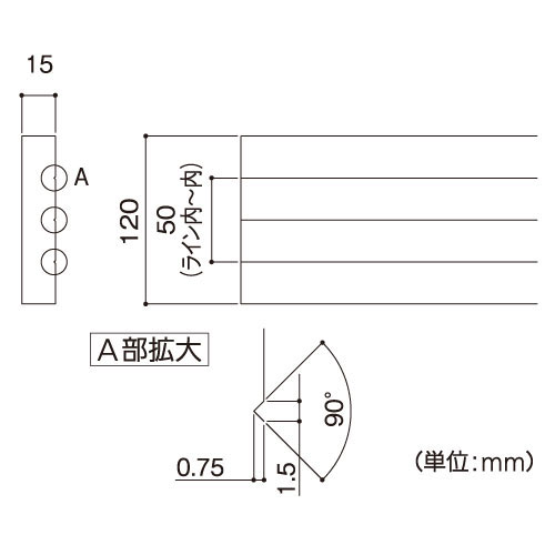 手すり 部品 木製 ベースプレート 120ミリ幅×４Ｍ ブラケットベース【メーカー直送品】