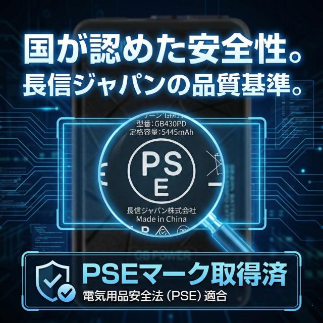 レビューで最長16ヶ月保証★ GB-POWER 30V対応 2026年モデル GFXシリーズ GB430ファン バッテリー セット 業界最大級風量123L/秒 2026年モデル 熱中症対策 長信ジャパン 空調作業服【予約】_6