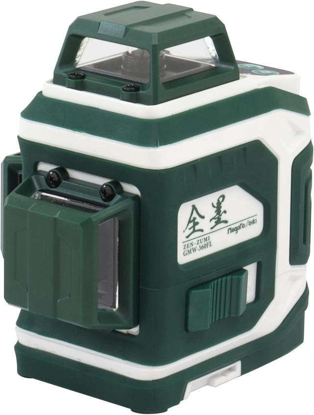 新潟精機 グリーンレーザー墨出し器 全墨 GMW-360FL 全周360度 フルライン照射 クラス2 充電式 水平垂直 墨出し器 ZEN-ZUMI レーザーレベル SK