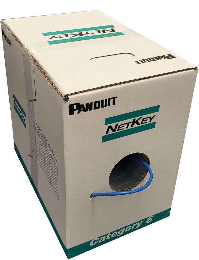 パンドウイット Panduit NetKey Cat6 UTP ケーブル 青 305m NUV6C04BU-VE 24AWG レングスマーク付 TIA-568.2-D ISO 11801 準拠