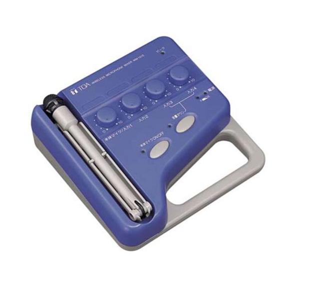 TOA WM-1510 ワイヤレスマイクミキサー 4入力対応 800MHz帯 ラジオマイク 送信機能付き ミキサー付きマイク 講演会向け音響機器 可搬型PA 混線低減設計