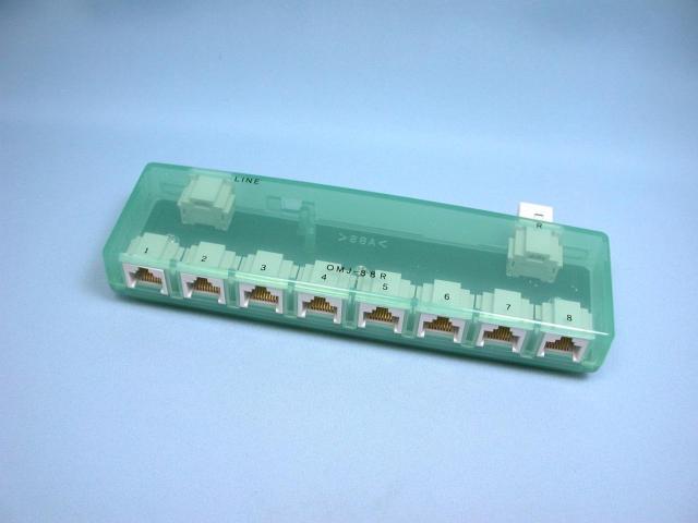 八光電機製作所 ローゼット OMJ-88R-28N 8極8芯 RJ45 8分岐 ISDN対応 2・8番ピン未接続 通信機器用ローゼット ネットワーク配線部材 ISDN用分岐コネクタ オフィス配線用品 インバータ専用分岐コネクタ_1