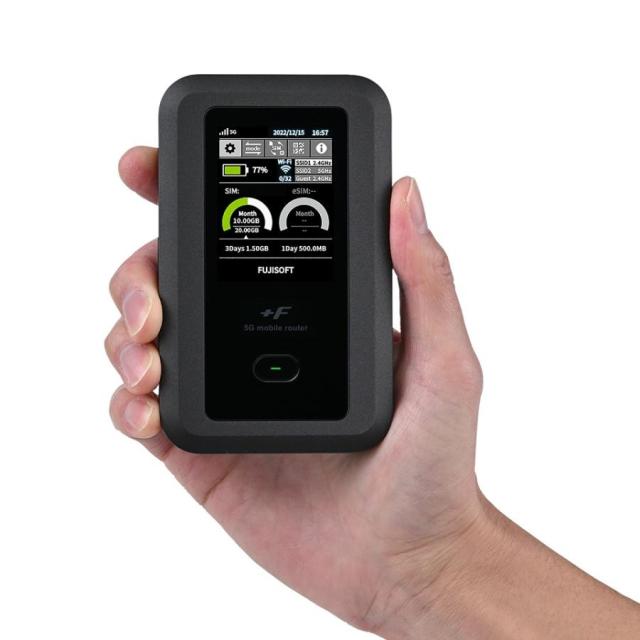 即発送　富士ソフト+F FS050W 5G モバイルルーター FS050WMB1 富士ソフト +F FS050W 5G対応 eSIM対応 SIMフリー モバイルルーター