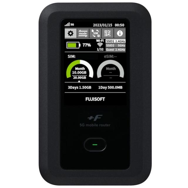 即発送　富士ソフト+F FS050W 5G モバイルルーター FS050WMB1 富士ソフト +F FS050W 5G対応 eSIM対応 SIMフリー モバイルルーター