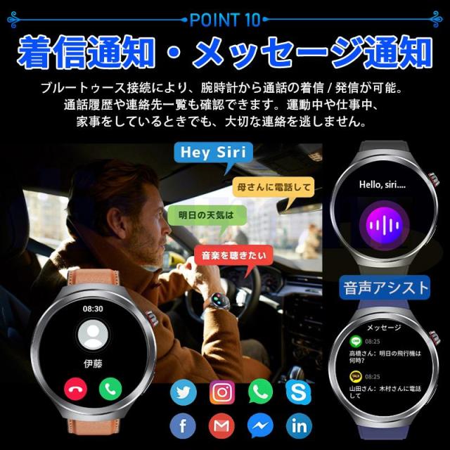 スマートウォッチ 正規品「血糖値 血中脂質 尿酸 体組成 血液成分分析」 ECG心電図 体温 血圧測定 通話機能付き 心拍数 血中酸素 睡眠管理 SOS 日本製センサー_17