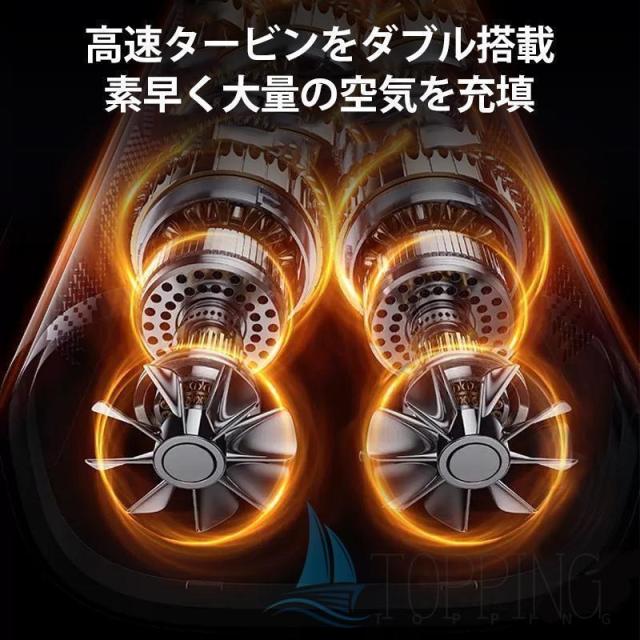 電動空気入れ 充電式 空気入れ 電動ポンプ 空気圧 自動停止 30000mAh 空気圧測定 LEDライト エアコンプレッサー バイク エアポンプ 軽量 事故 防止 防災