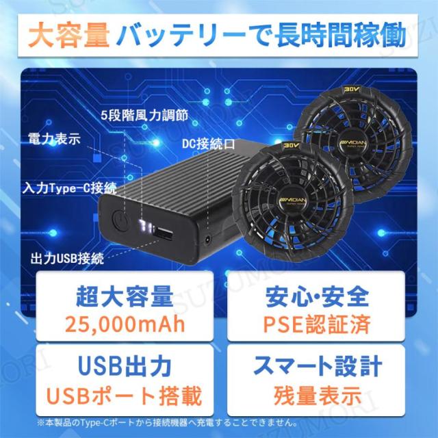 空調作業服 空調ベスト フルセット ファン付き バッテリー付き 空調ウェア ベスト 16h連続送風 5V 12V  超強風 UV対策 熱中症対策 防水 男女兼用 2025最強_8