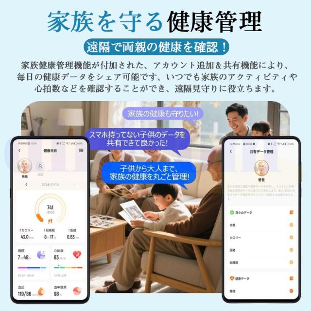 2025最新 スマートウォッチ 医療レベル健康-評価「血液成分 体組成分析」通話機能 ECG心電図 血中脂質 尿酸 血圧 心拍数 血中酸素 体温 敬老_4