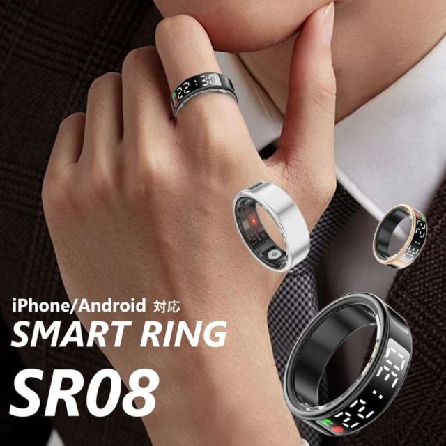 スマートリング iPhone android 健康管理 時計 通知 睡眠 心拍数 充電 ディスプレイ 防水 メンズ レディース おしゃれ リカバリー